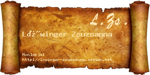Lőwinger Zsuzsanna névjegykártya